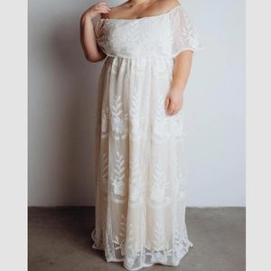 Off Shoulder White Maxi Dress | Baltic Born
